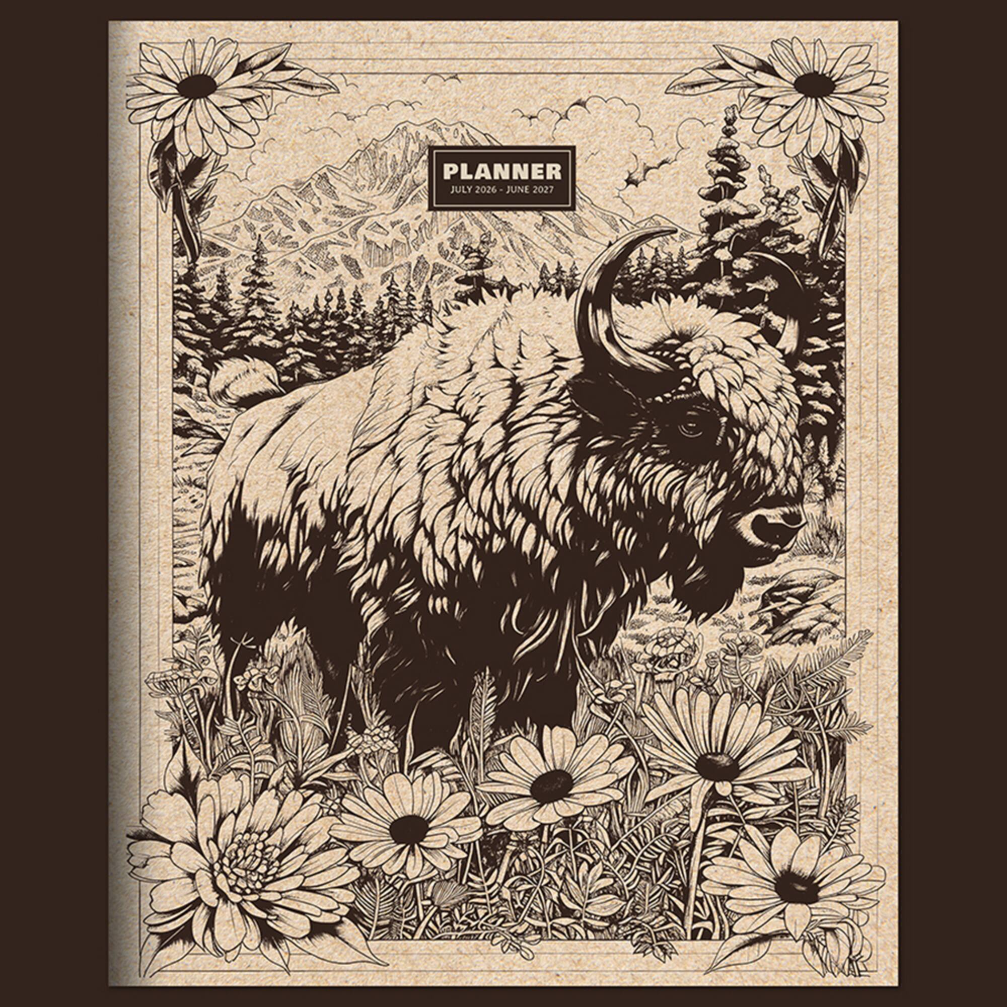 TF Publishing Large 2026-27 Wild Bison Monthly Planner